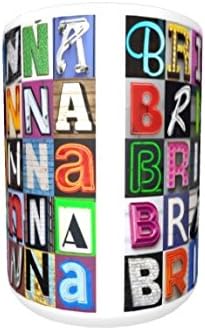 BRIANNA Coffee Mug / Cup - using photos of sign letters - personalized