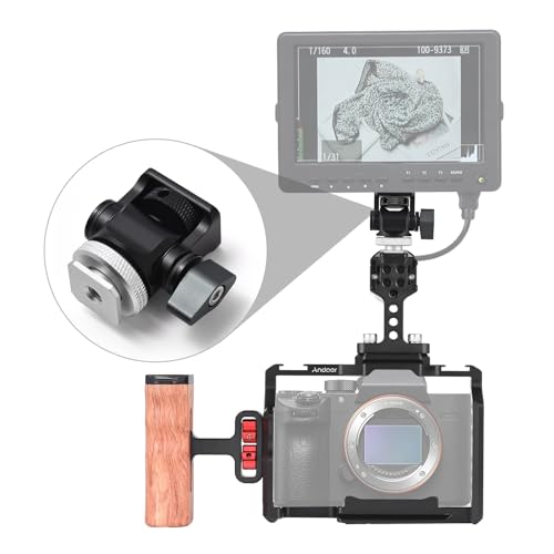 Image of Andoer Camera Rig Stabilizer Aluminum Alloy for Sony A7IV / A7III / A7II / A7R III / A7R II / A7S II -Includes Mini Monitor Mount, Camera Cage, Top Handle, and Wooden Grip