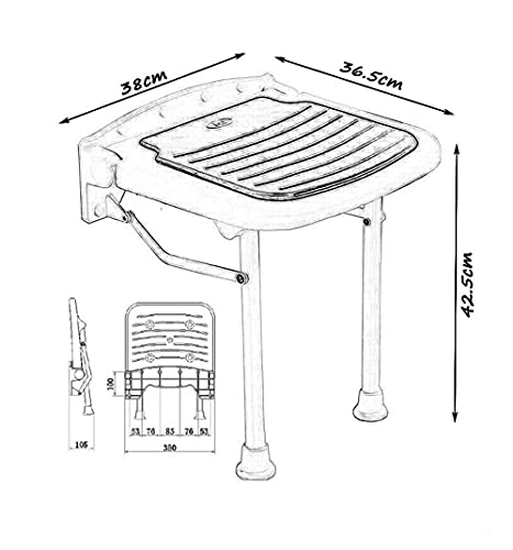 Tabouret de bain pliant structure aluminium robuste 300kg