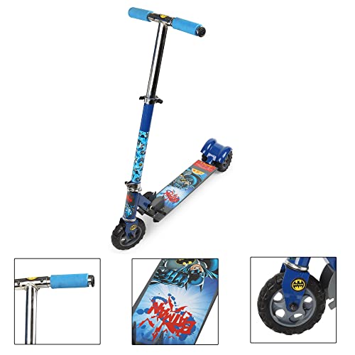 Image of Toyzone Batman Scooter Square-66071 | Kids Skate | Batman Skating Ride on | 3 Wheel Kids Scooter | Smart Kick Scooter | Adjustable Height and Rear Brake | Foldable Scooter | for Kids Age 6+ Years