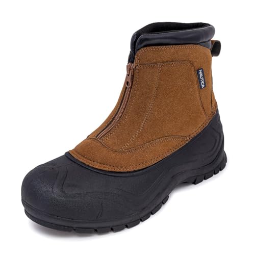 Nautica Mens Zipper Duck Boots Waterproof Shell Insulated Snow & Rain Boot