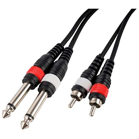Cable de audio profesional CASCHA, 2 conectores jack 6,3 mm macho a 2 RCA macho, 3 m Cover