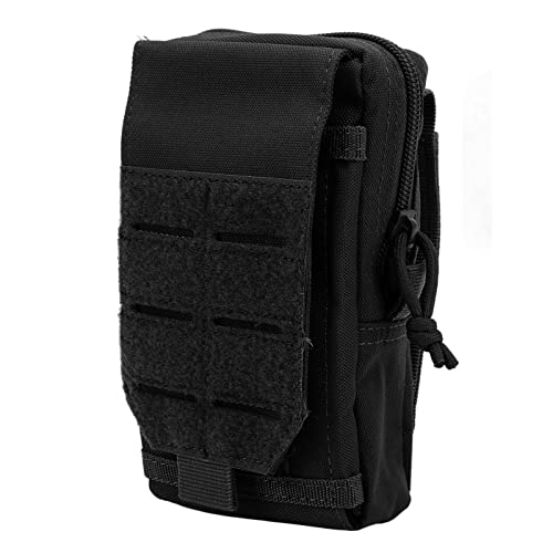 Changor Pochette de Ceinture pour téléphone Portable Molle, Pochettes Utilitaires Molle en Tissu Oxford Stockage sûr étanche pour Le Cyclisme(Le Noir) Cover