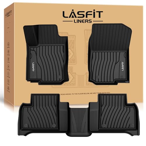 Image of LASFIT Floor Mats for Mercedes Benz GLE 2016-2019 & ML Class 2012-2015 | Fit for GLE & ML 350 /400 /63 AMG S, All Weather TPE Non-Slip Easy to Wash, 1st & 2nd Row Car Mats, Black