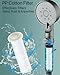 HydroBoost High Pressure 5 - Mode Filtered Shower Head, Universal G1/2” Connector, Tool-Free Installation, Filtered Shower Head with Handheld, Built-in Power Wash for Hard Water (Grey)