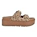 Guess Women's Faxon Sandal, Medium Brown Logo 210, 8