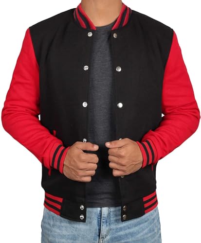 Image of Decrum Varsity Jacket Men - Casual High School Baseball Letterman Style Mens Bomber Jackets