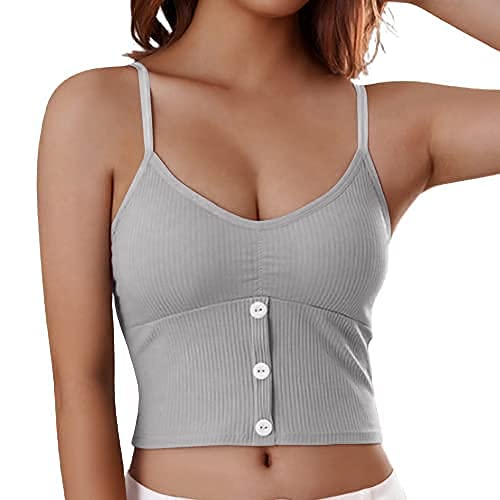 irises Women?s Padded Seamless| Tank Top| Camisole with Padded | Free Size (Fits from Size 26 Till 32) (C, Grey)-picture-18