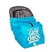 J.L. Childress Gate Check Bag for Car Seats - Travel Bag for Airplane - Includes AIRTAG Holder - Fits All Baby Car Seats, Infant Carriers & Child Booster Seats, Neon Blue