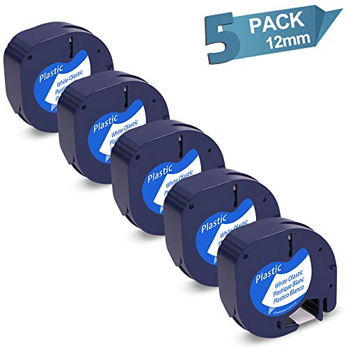 Wonfoucs Compatible Label Tape Replacement for DYMO Label Maker Refills, 12mm x 4m