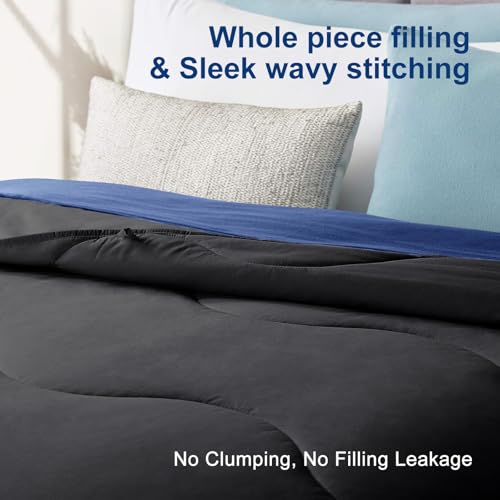 Image of MEELUS Lightweight Comforter Cooling Black, All Season Duvet Insert