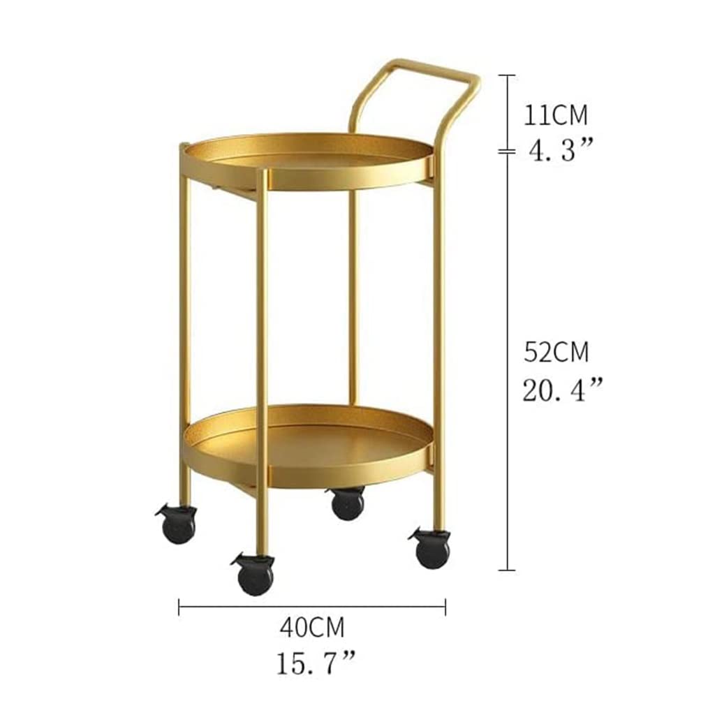 Carrelli con Ruote, Carrello da Bar in Metallo, Carrello Rotante per Bevande Rotonde, Carrello Sottile per riporre Le Bevande, ripiano angolare Girevole, Tavolo Laterale Decorativo Rotondo