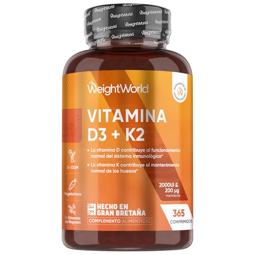 Vitamina D3 y K2 2000 UI + 200 µg - 365 Comprimidos Veganos de Vitamina D y MK7 All-Trans - La Vit D contribuye al mantenimiento de los huesos en condiciones normales (EFSA) Vitamina D3 y K2 2000 UI + 200 µg - 365 Comprimidos Veganos de Vitamina D y MK7 All-Trans - La Vit D contribuye al mantenimiento de los huesos en condiciones normales (EFSA)