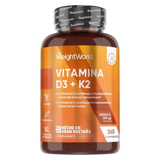 Vitamina D3 y K2 2000 UI + 200 µg - 365 Comprimidos de Vitamina D y MK7 - La Vit D contribuye al mantenimiento de los huesos en condiciones normales (EFSA), Vegetariano y Sin OGM