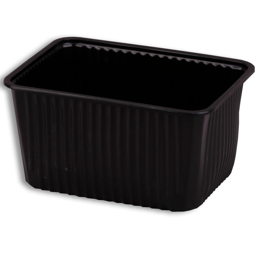 Verpackungsschalen, PP, Schwarz, rechteckig, 1000ml Füllmenge, 180x133x64mm, 300 Stück