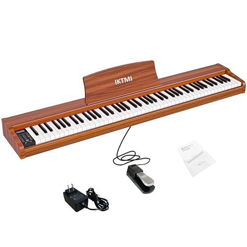 Amazon | IKTMI 電子ピアノ 88鍵盤 ペダル付き 木製 キーボード ピアノ