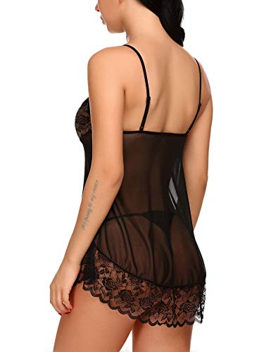Avidlove Vrouwen Sexy Lingerie Kant Mesh Gebogen Hem Babydoll Chemise - Image 7