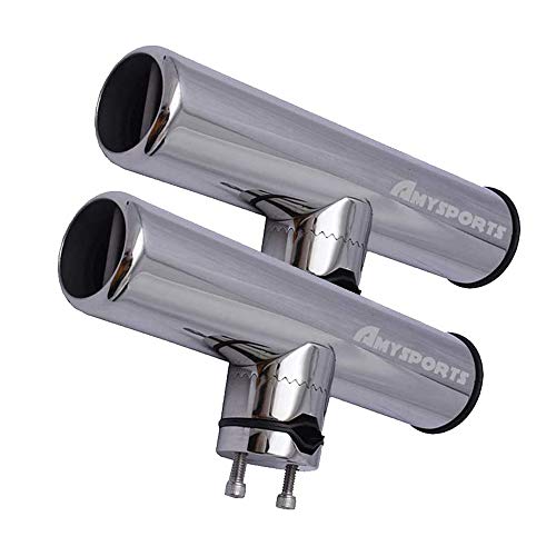 AMYSPORTS Soportes para Peces, Soporte de Acero Inoxidable en caña de Pescar para rieles DE 3/4