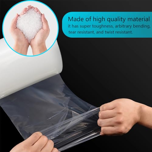 Dachrinnenschlauch Rolle 20cm x 10m Fallrohrprovisorium mit 4 Kabelbindern Schlauchfolie Fallrohrschlauch Regenrinnenschlauch für die Verpackung von Abflussrohren(10M)