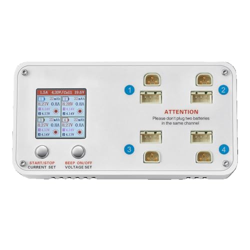 Chargeur batterie 2S avec 4 ports et mémoire pour drone FPV