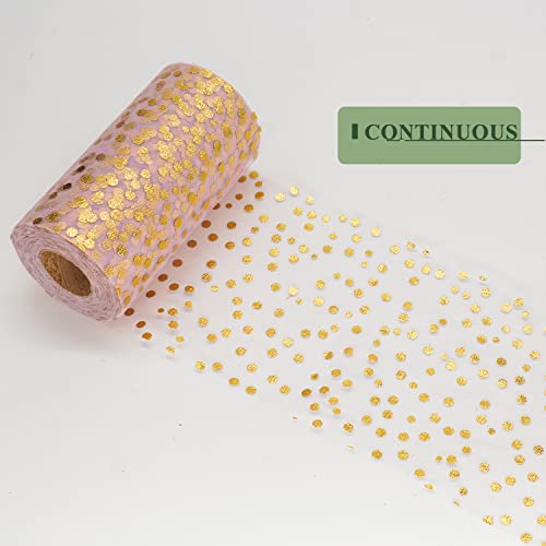 Blush Polka Dot Tulle Rolls 6 Inch By 50 Yards Glitter Sparkle Fabric Ribbon For Diy Tutu Skirt Sewing Bow Wedding Decorations Craft Supplies #TOP4