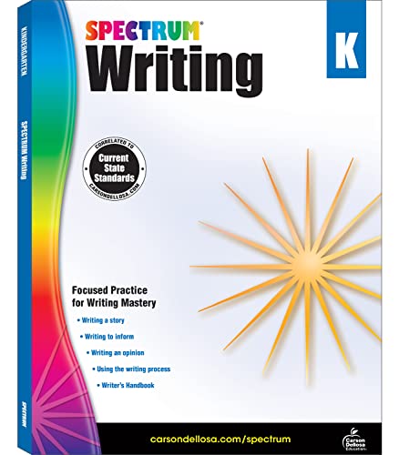 Spectrum Kindergarten Writing Workbook, Ages 5 to 6, Grade K Writing Workbook, Writing Practice with...