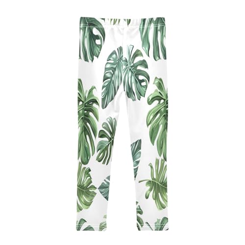 Bolaz Toddler Girls Leggings Printed Yoga Pants Leggings Rich Tropical Leaves for Kids2