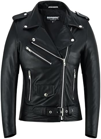 Bohmberg Chaqueta de cuero para mujeres - Cuero genuino - Chaquet...