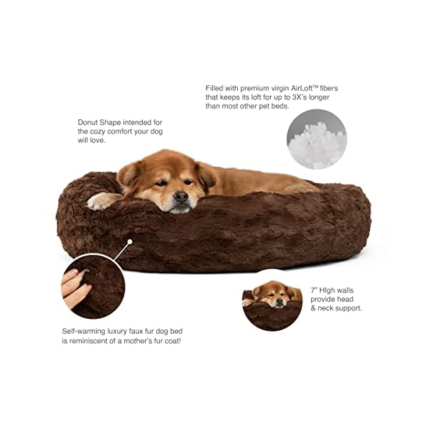 Best Friends by Sheri The Original Calming Donut Cat and Dog Bed in Lux Fur Dark Chocolate Medium 30×30 Best Friends by Sheri The Original Calming Donut Cat and Dog Bed in Lux Fur Dark Chocolate Medium 30×30