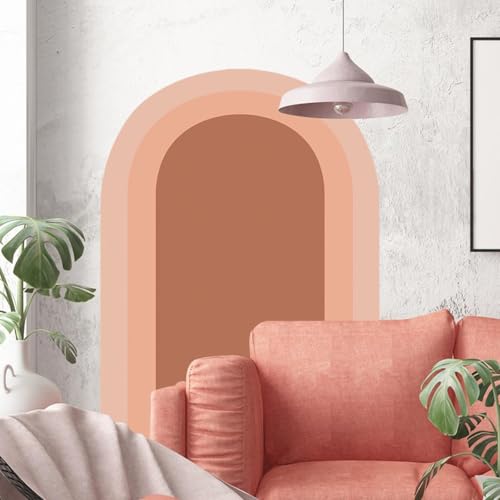 Sticker géométrique arche orange pour décorer sans abîmer le mur - 3