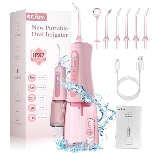 Sejoy AOW11 Water Dental For Teeth Cleaning And Flossing, Water Flosser Electric Cordless, Water Flosser For Braces For Kids Travel cover