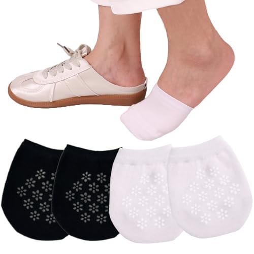 Image of Toe Socks for Mules, Half Socks No Show Toe Toppers Covers for Women, Invisible Footies for Flat Clogs 4 /6 /8 pairs
