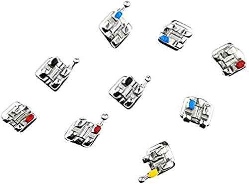 Miniatura 2 de 10 paquetes de soportes de ortodoncia de dientes de metal soportes de acero inoxidable mini Roth 022 ganchos 3-4-5 para tratamiento de ortodoncia