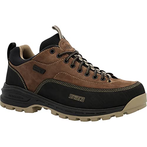 ROCKY MTN Stalker Pro Waterproof Mountain Oxford Shoe, Brown Black, Size 9.5(W)