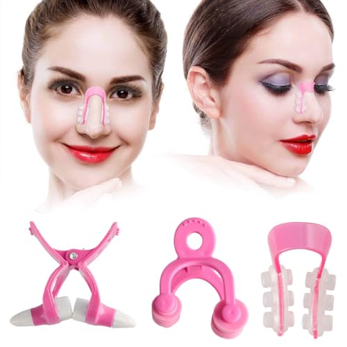 NJCXOLA 3pcs ensemble Nose Shaper Clip, Nose Beauty Shaping Nose Bridge Shaper, Lifting Nose Up Clip Correction du nez Façonnant Sans Douleur Nez Up Lifting...