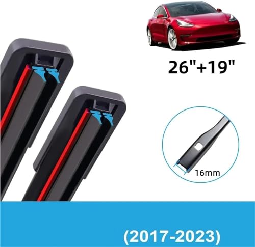 Essuie-glace Tesla Model 3 et Y 2017-2023 | Pack de 4 balais avant