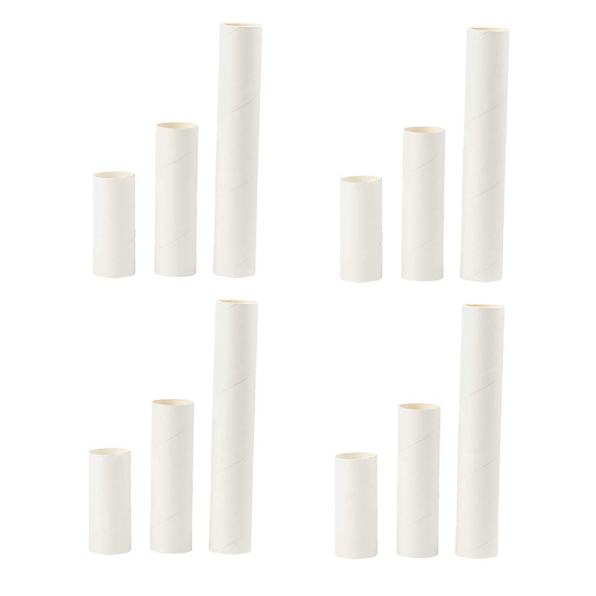 HOOTNEE 24pcs Kraft Mailing Tubes Round Cardboard Tube Tubes for Art Paintings Kraft Shipping Tubes Thin Cardboard Tubes Crafting Tubes Kraft Push up Tubes Kraft Paper Tubes White