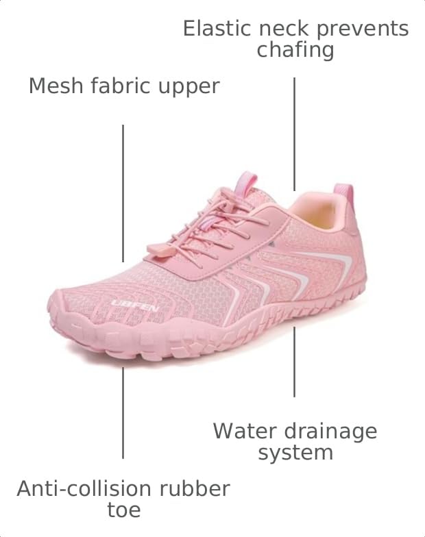 Image of UBFEN Water Shoes for Men Women Quick Dry Swim Aqua Socks | Lightweight Barefoot-style Fit, Rubber Sole, Hiking, Fishing, Kayaking, Beach, Pool, Boating, Diving And Water-to-land Wear