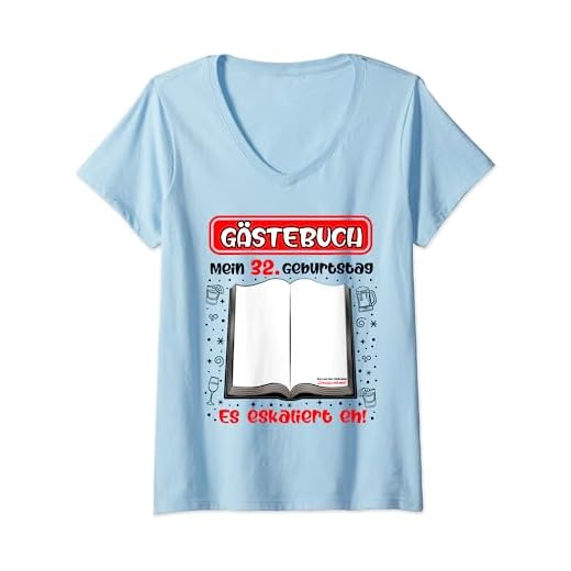 Mujer Mi 32 cumpleaños libro de visitas para firmar 32 años Camiseta Cuello V