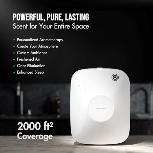Airversa Smart Scent Air Machine, Wasserloser Aromadiffuser 400ml für Großräume bis 185m², Ideal für Aromatherapie mit ätherischen Ölen in Heim & Gewerbe. Weiß ANA