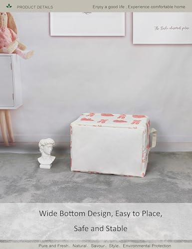 Image of Rectangular Pink Ballerina Closet Storage Bin | Damp resistant canvas fabric, sturdy stitched carry grips, space-saving holder arranges bedroom and vanity daily supplies