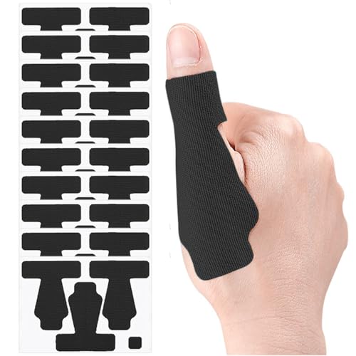 30 PCS Kinesiology Tape for Thumb, Self Adhesive Thumb Cover Stickers, Stretchy Athletic Tape, Breathable Latex-Free Tapes, Durable Thumb Tape for Sports and Long-Lasting Support (Black)