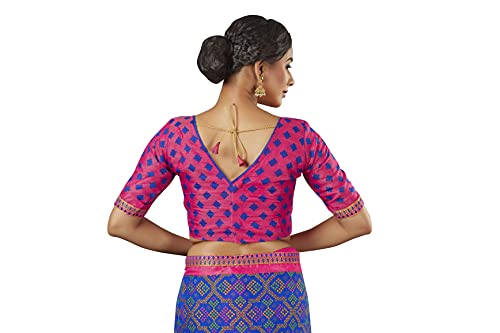 Image of Glory Sarees Women's Brasso Saree with Blouse Piece (Brasso Bandhani101Parent)