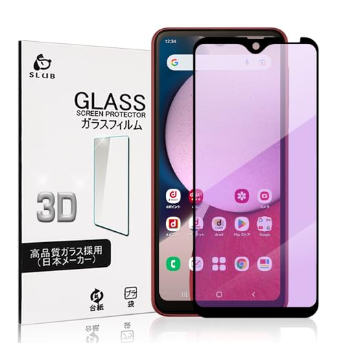 SLuB Galaxy A22/A23 �t�B���� �u���[���C�g�J�b�g Galaxy A22 SC-56B �����K���X�t�B���� 3D�S�ʕی� Galaxy A23 SC-56C /SCG18 �t���ی�t�B���� ��ʕی�V�[�g 0.3mm���� �C�A�[��/������