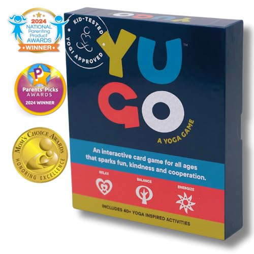 Image of Yugo Yoga Cards for Kids & Families - Award Winning - Interactive Yoga Card Game with Yoga Poses, Balance, Movement & Mindfulness Activities
