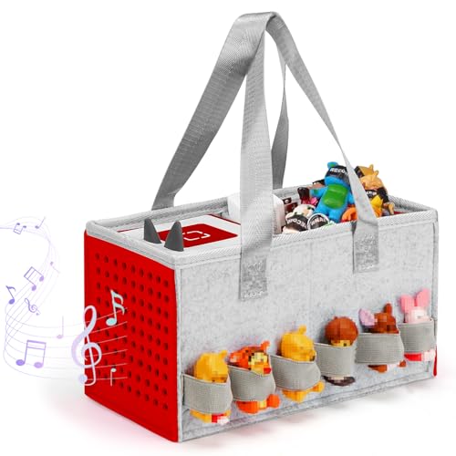 Image of Carrying Case for Toniebox Travel Bag for Tonies Starter Set & Audio Player Felt Cloth Portable Bags for Toniebox 2 Kids Travel Toy Organizer Tote Bags Handbag
