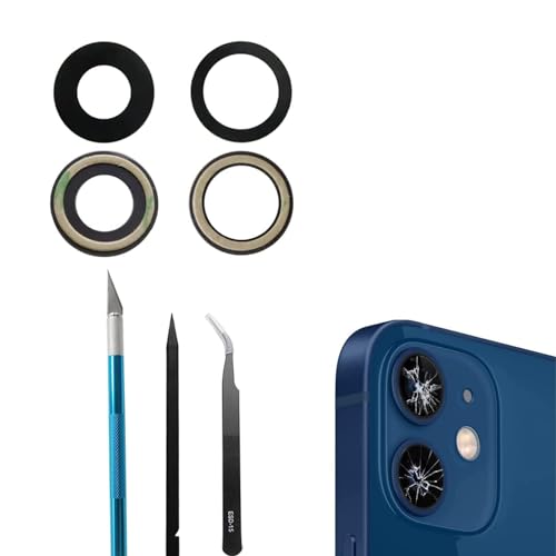 Dakexiong 12/ 12Mini Back Camera Lens Replacement for iPhone 12/ iPhone 12 Mini Rear Camera Glass Lens Replacement with Repair Tool Kit, Anti-Lens Scratch