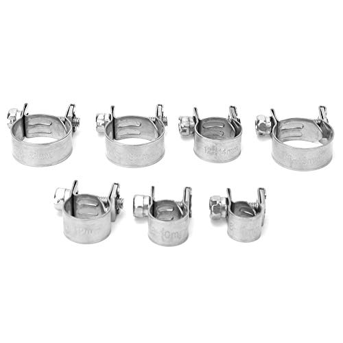 Generic Worm Gear Hose Clamps SAE Size 6, Adjustable 7/16-in to 25/32-in, Stainless Steel Band and Housing, Zinc Plated Screw, 10 Pack