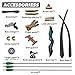 HANDBAIGE 60'' Archery Hunting Longbow Kit with 3 Turkey Fletchers Arrows Takedown Bow and Arrows Kit for Shooting Right Hand Long Bow (20lbs)