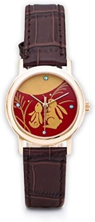 Japanese traditional makie watch for woman moon rabit color; red